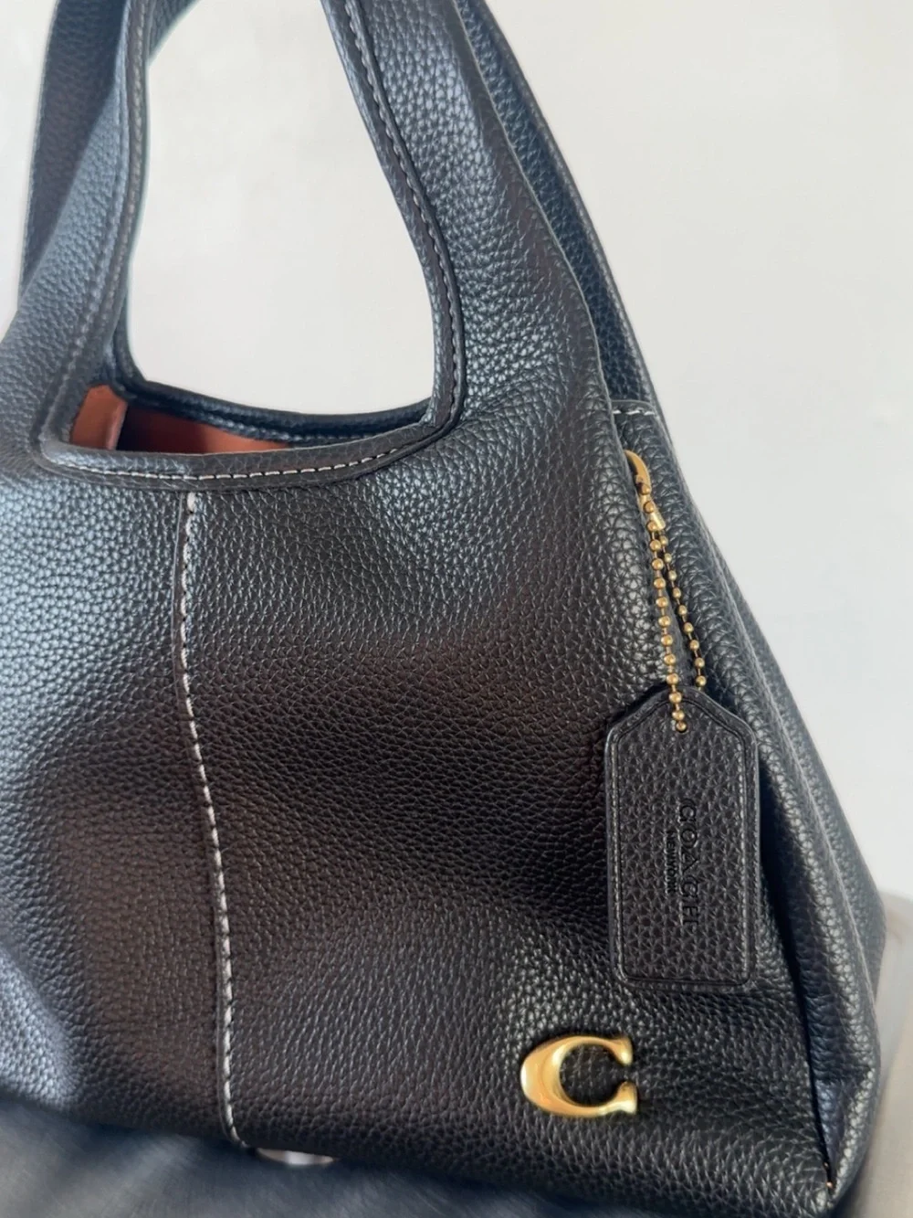COACH : Black pebbled leather Lana Shoulder Bag 23